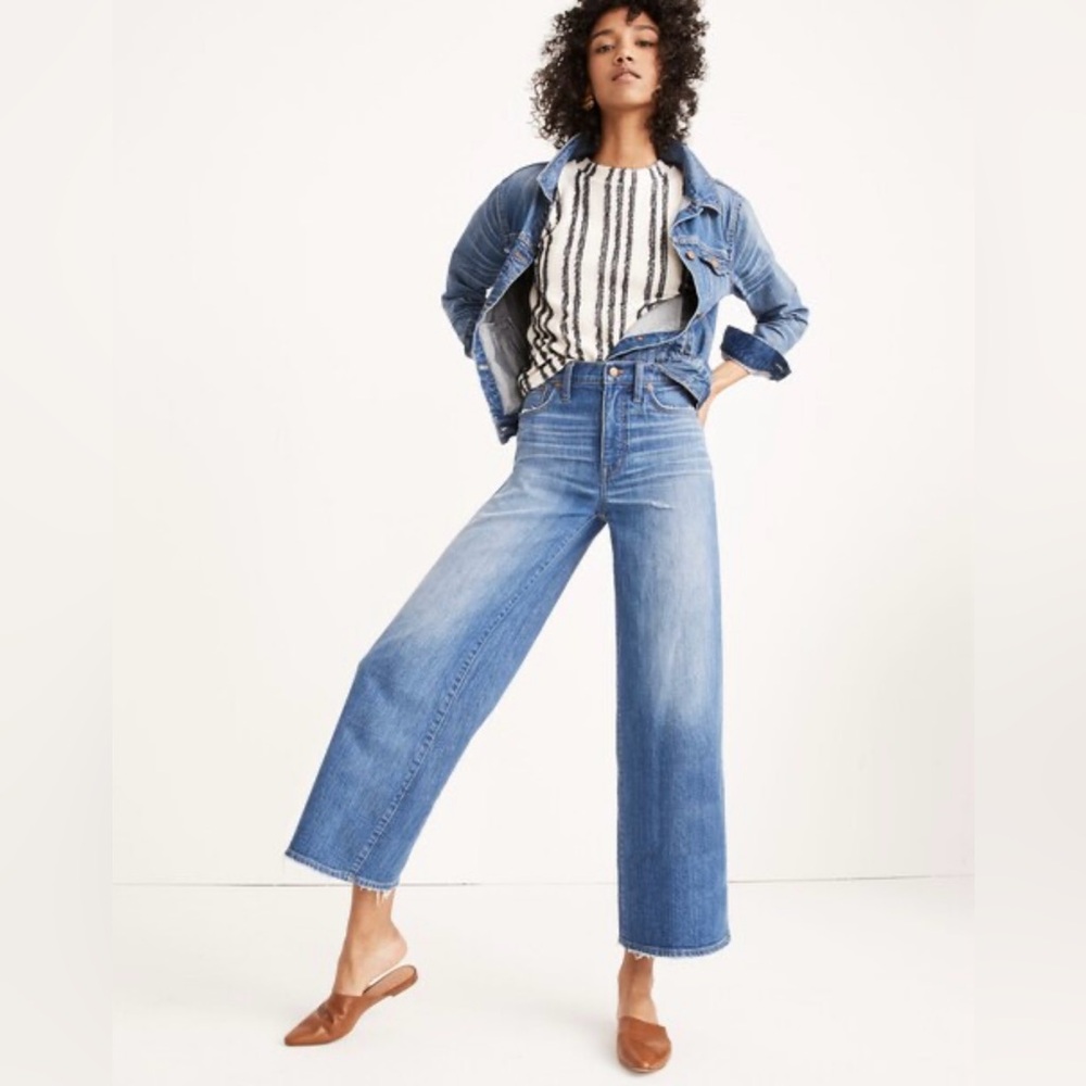 Madewell Wide Leg Crop in Finney Wash